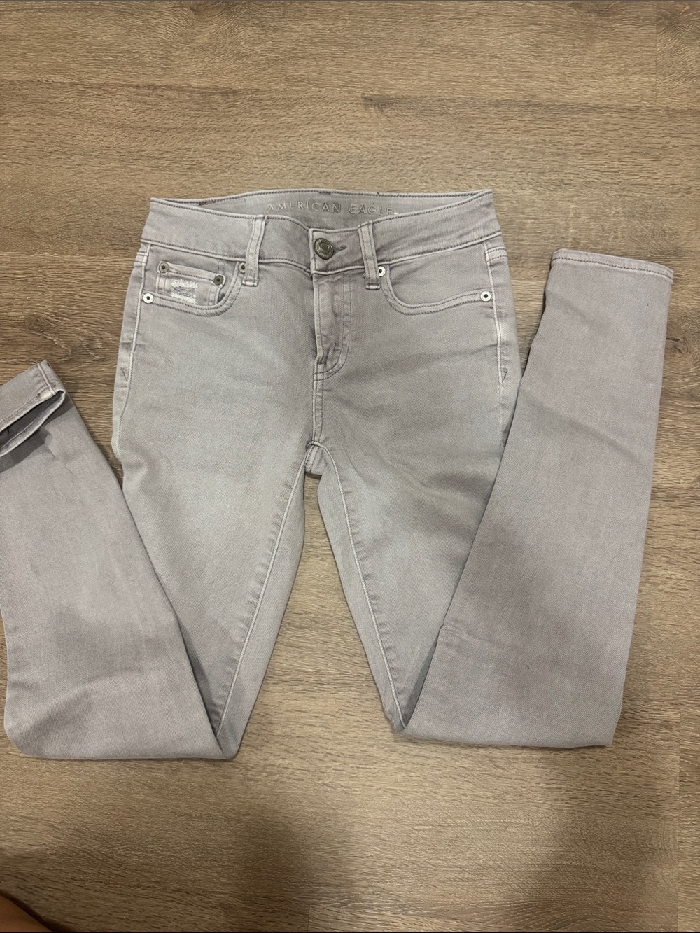 American Eagle Outfitters Light Gray Women's Skinny Jeans